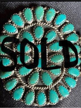 SOLD. Navajo Turquoise- Sterling Silver Cuff